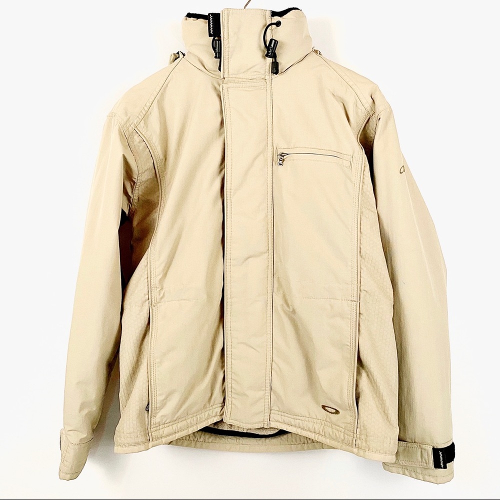 OAKLEY beige fleece-line hooded winter jacket